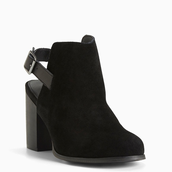 torrid Shoes - Black Suede Heeled Slingback booties 10.5 Wide